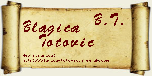 Blagica Totović vizit kartica